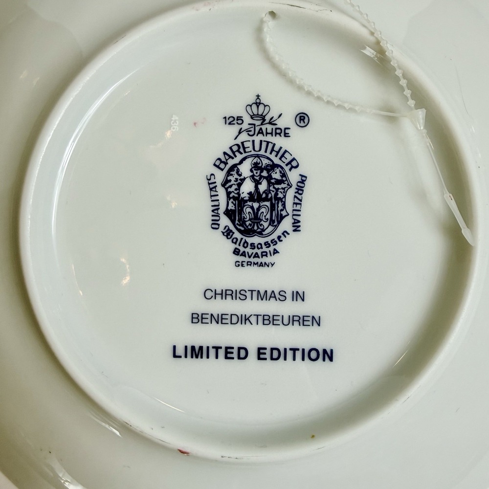 Bareuther Waldsassen 2006 Christmas Plate Benediktbeuren Bavaria Germany Blue - Picture 3 of 8